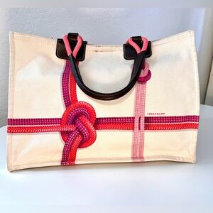 Longchamp surf in the city canvas tote large.